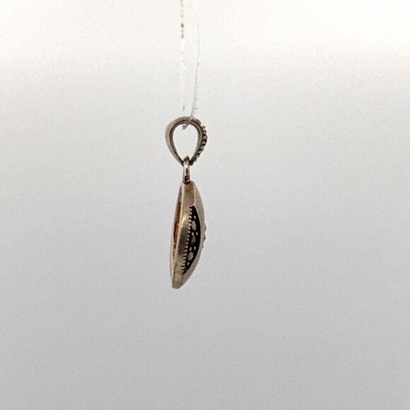 Vintage Estate Sterling Silver 925 Round Marcasite Pendant No Chain 2.9g - Picture 2 of 8